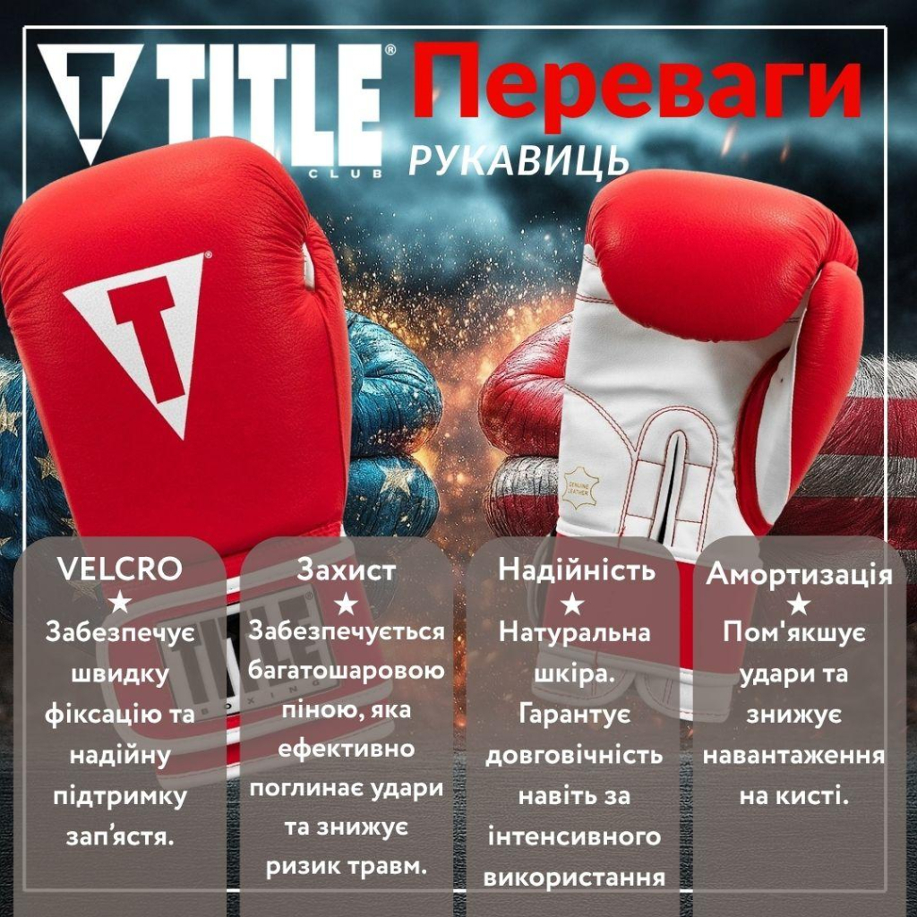 Боксерські рукавички Title Boxing Pro Style Leather Gloves3.0 Red/White 14 oz (TVVTG3 14 RD/WH) - зображення 3