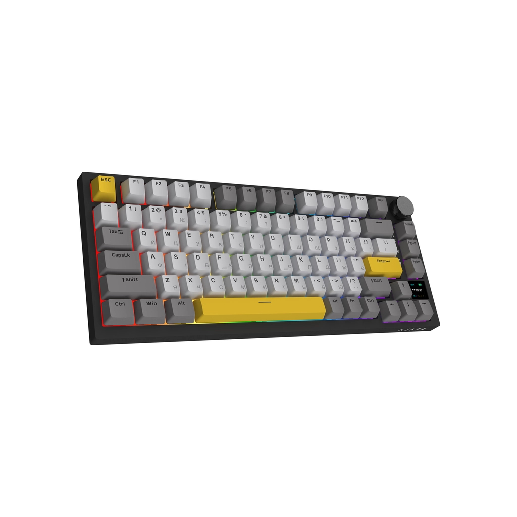 Клавіатура Ajazz AK820 Pro Flying Fish Switch Black RGB USB/Wireless/Bluetooth UA Black (AK820PRO-FF-BGY) - зображення 4