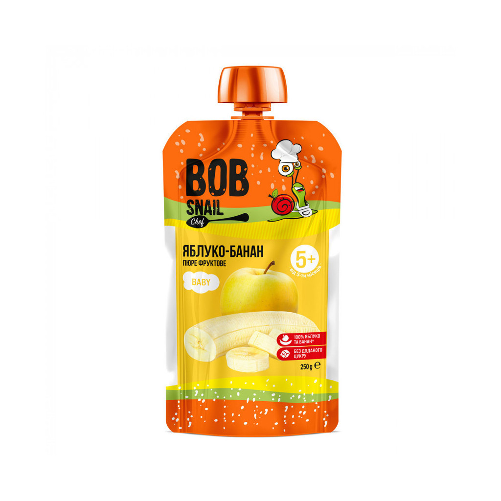 Дитяче пюре Bob Snail Равлик Боб Яблуко-Банан 250 г (4820219345176) - зображення 1