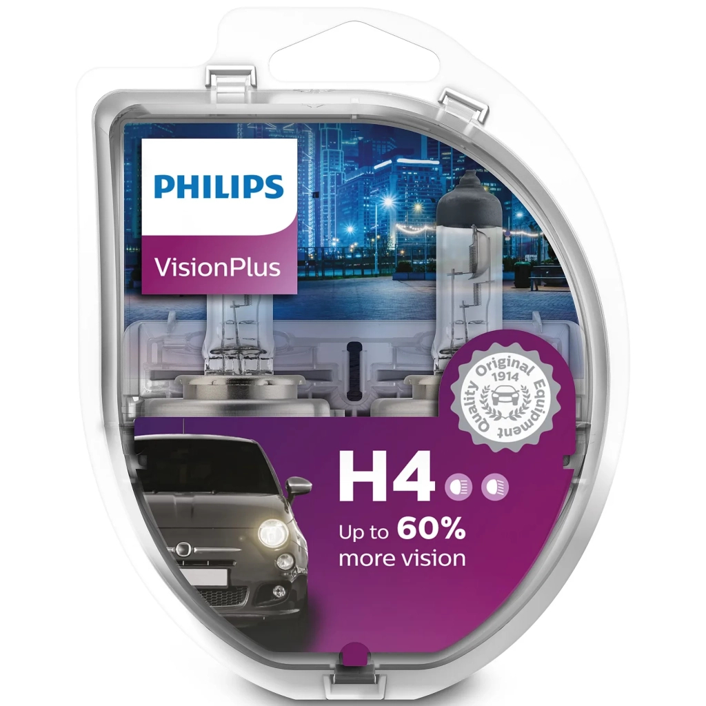 Автолампа Philips H4 VisionPlus, 2шт (12342VPS2) - зображення 4