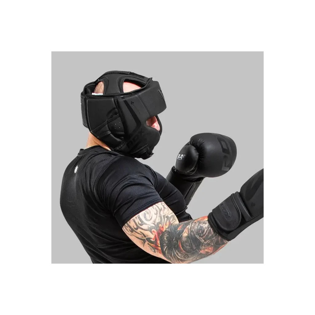 Боксерський шолом RDX T15 Noir Cheek Protector Matte Black XL (HGR-T15MB-XL) - зображення 7