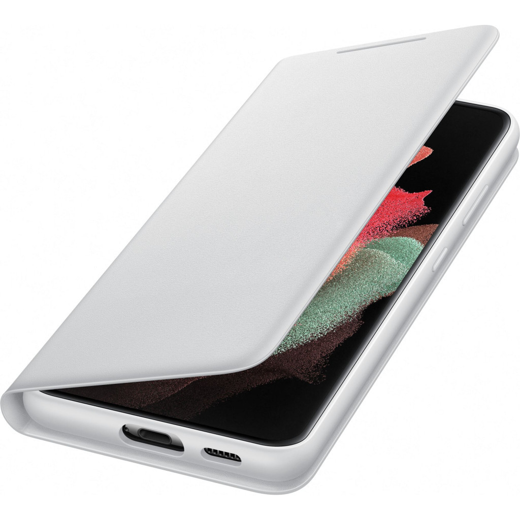 Чохол до мобільного телефона Samsung Smart LED View Cover Galaxy S21 Ultra Light Gray (EF-NG998PJEGRU) - зображення 3