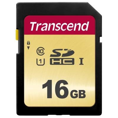 Карта пам'яті Transcend 16GB SDHC class 10 UHS-I U1 (TS16GSDC500S) - зображення 1
