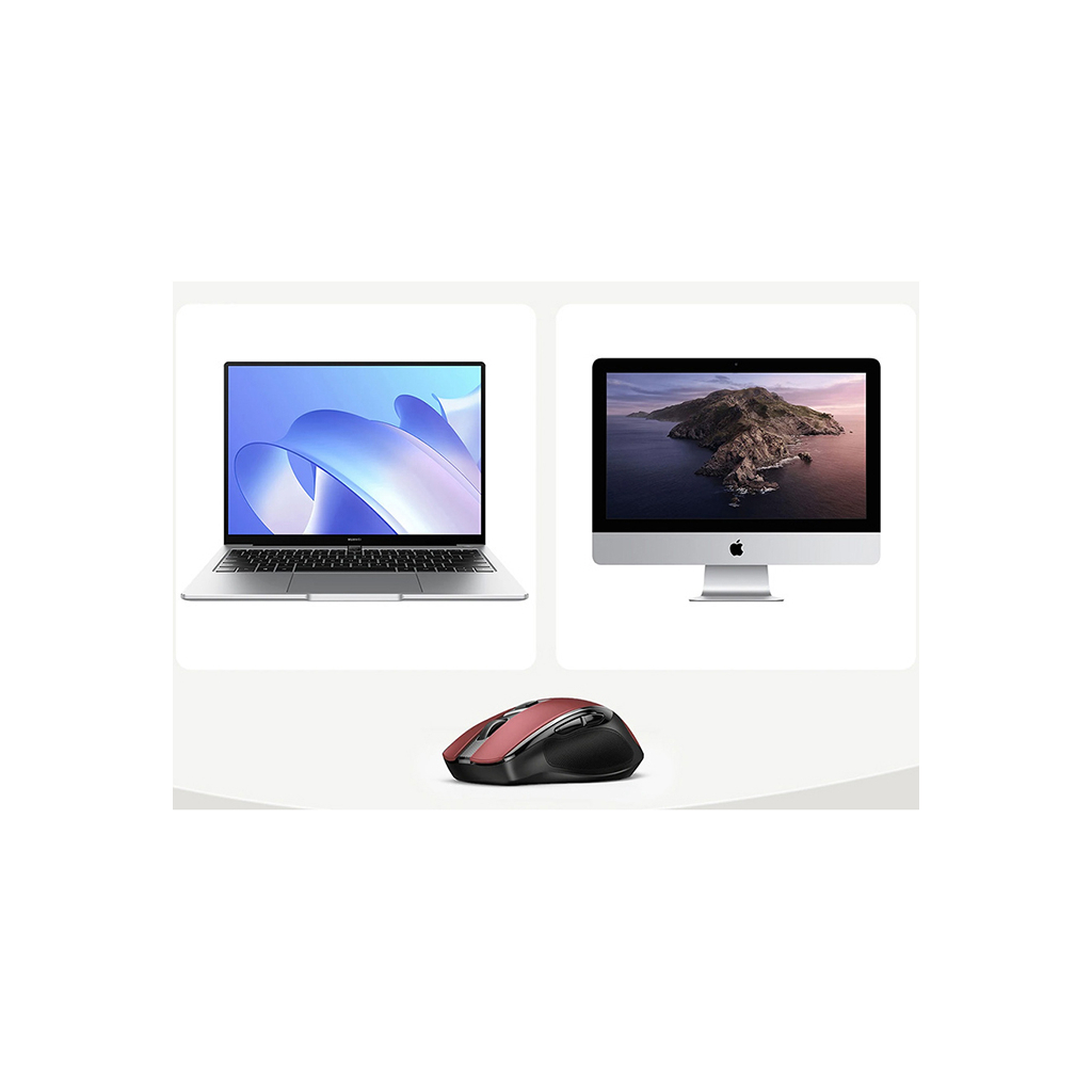 Мишка Ugreen MU006 Ergonomic Wireless Red/Black (25752) - зображення 5