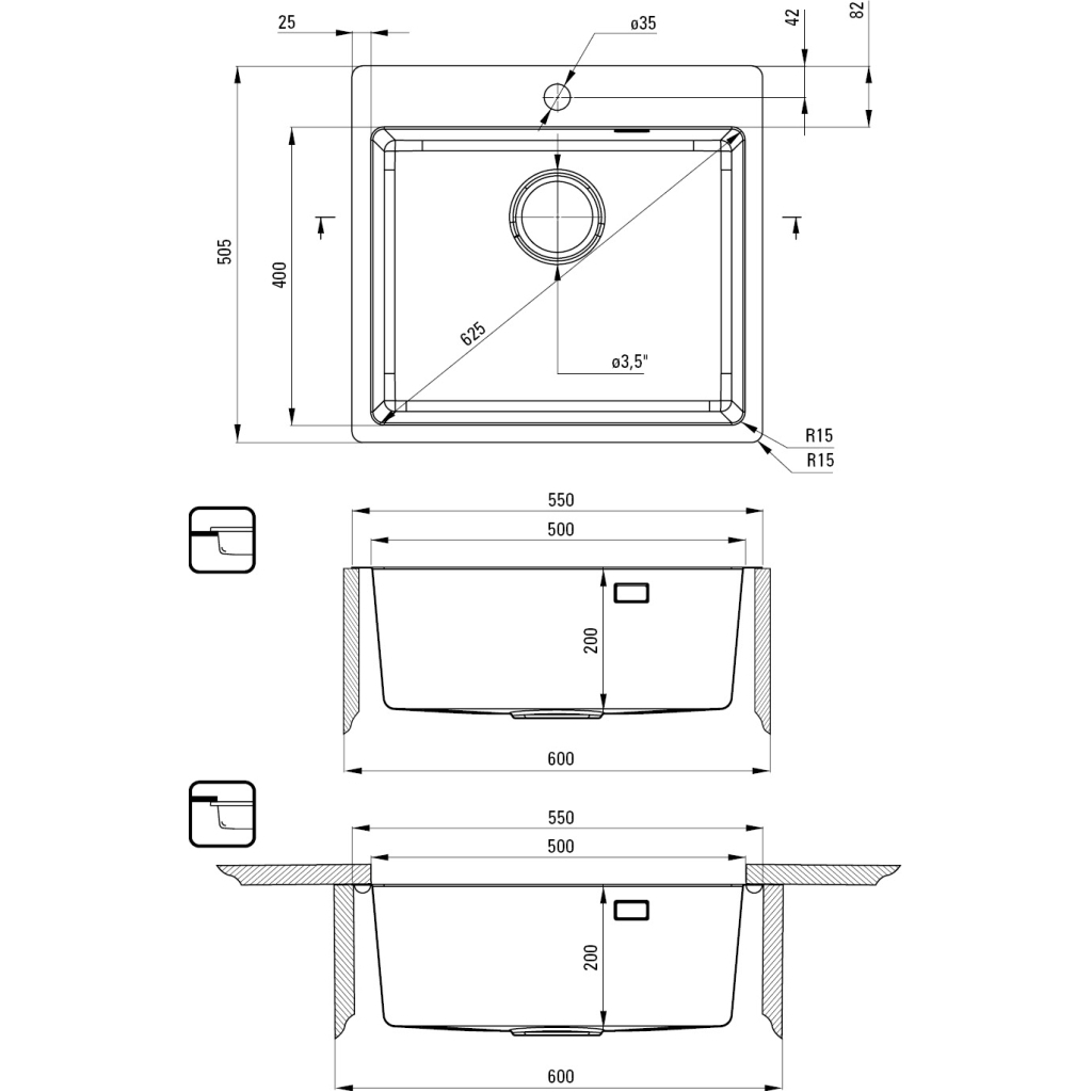 Мийка кухонна Deante Olfato ZPO_010B + зміш. BQO_F72M (ZPOE010B) - зображення 13