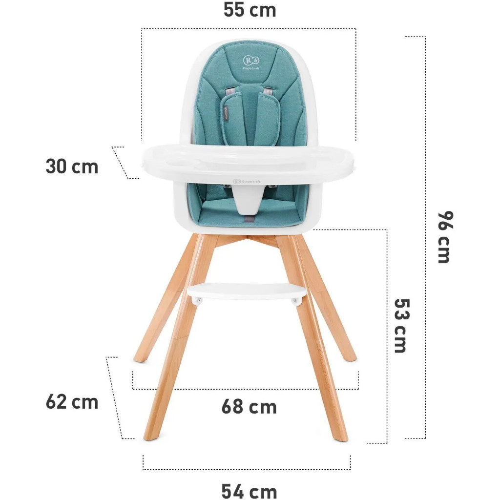 Стілець для годування Kinderkraft Tixi Turquoise (5902533912292) - зображення 10
