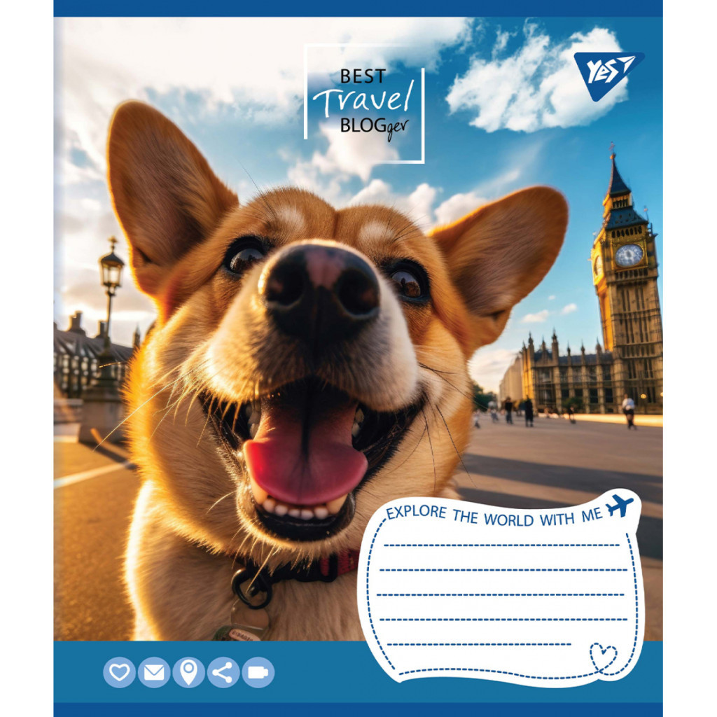 Зошит Yes Best travel blogger 24 аркушів лінія (767037) - зображення 2