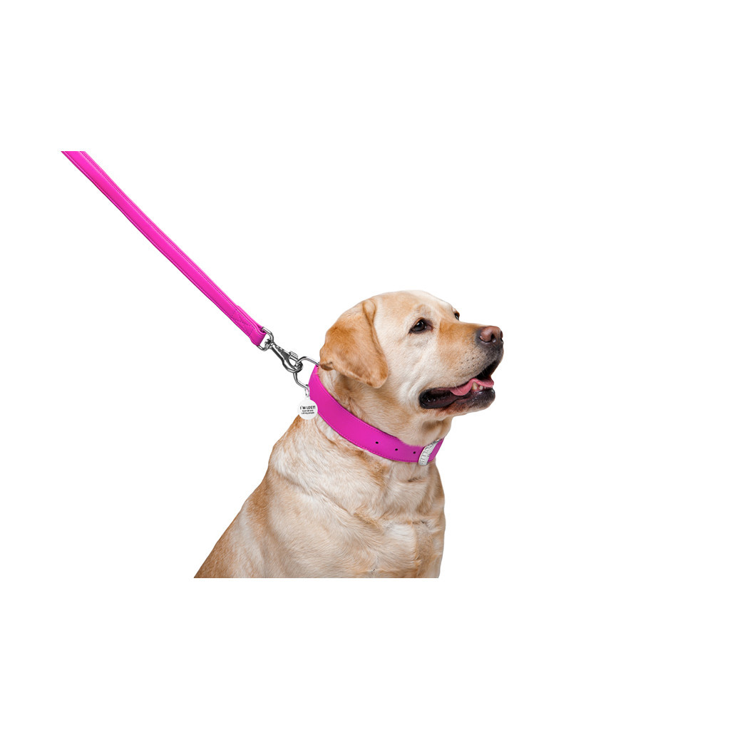 Повідець для собак WAUDOG Glamour шкіряний M-XXL рожевий (33767) - зображення 4