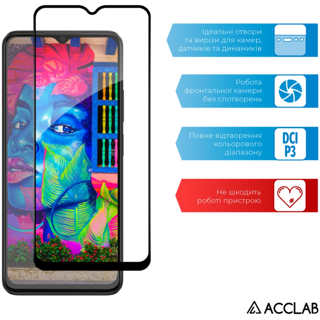 Скло захисне ACCLAB Full Glue Oppo A38 5G Black (1283126582462) - зображення 5