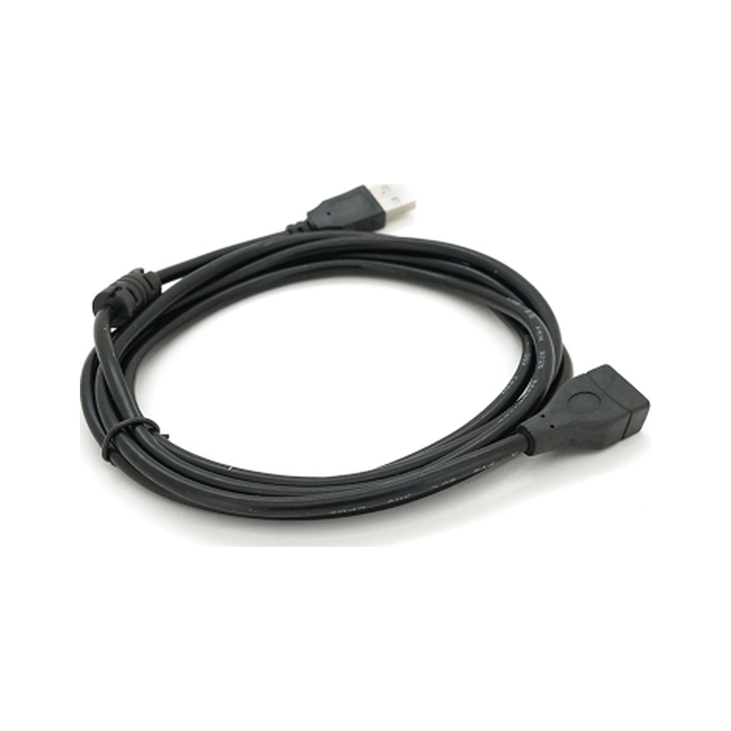Дата кабель USB 2.0 AM/AF 2.0m ferrite black Voltronic (YT-AM/AF-2.0B) - зображення 1