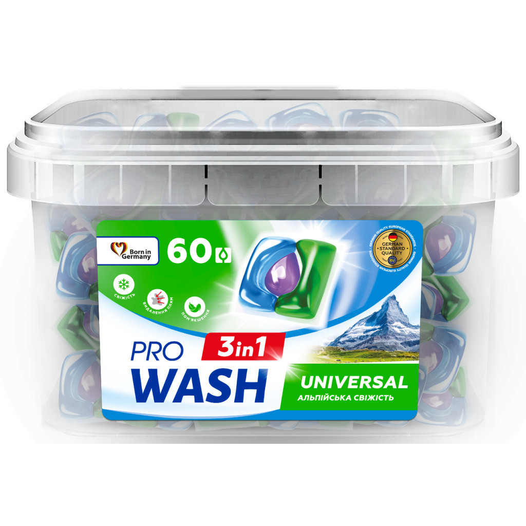 Капсули для прання Pro Wash Альпійська свіжість 60 шт. (4262396145208) - зображення 1