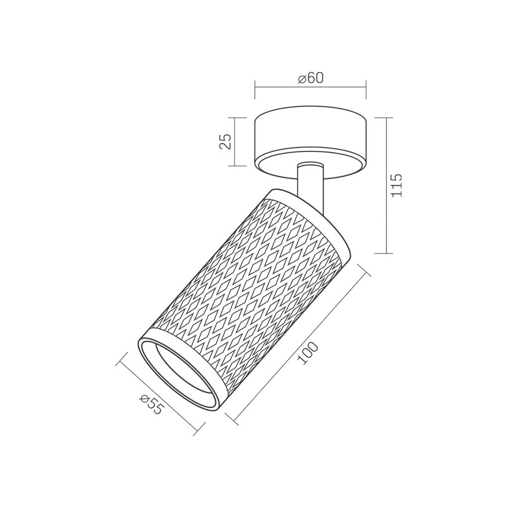 Світильник точковий Videx під лампу GU10 SPF02A накладний поворотний біла (VL-SPF02B-WP) - изображение 2