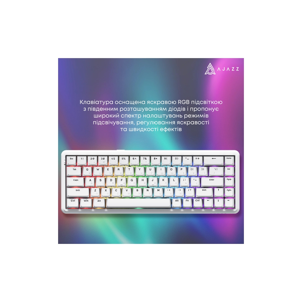 Клавіатура Ajazz AK680 MAX Magnetic Switch RGB USB White (AK680-WM-W-A) - зображення 7