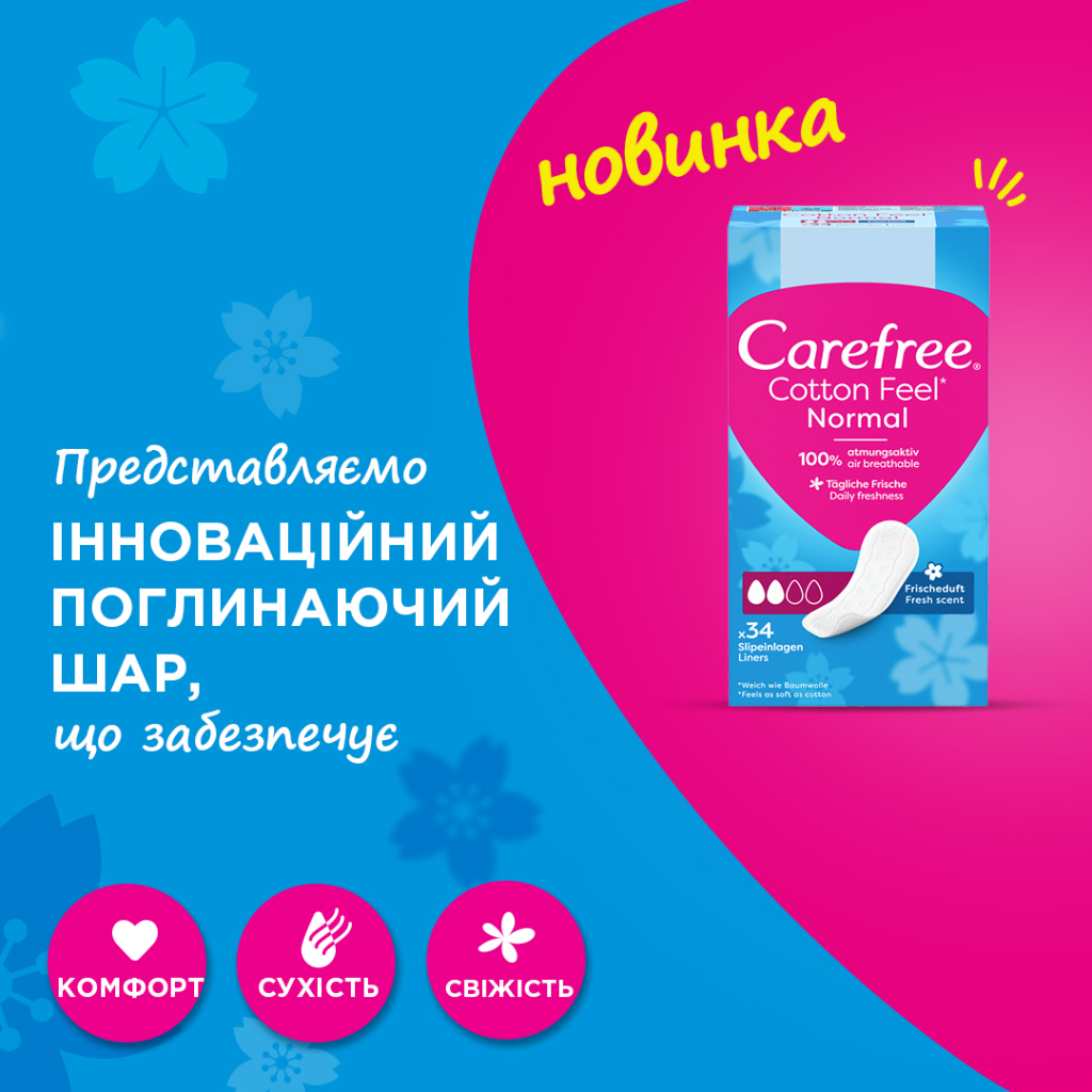 Щоденні прокладки Carefree Cotton Fresh 34 шт. (3574661064307/3574661565071/8002110312365) - изображение 7