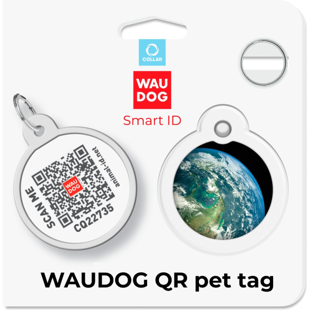Адресник для тварин WAUDOG Smart ID з QR паспортом "Земля", коло 25 мм (225-4029) - изображение 5