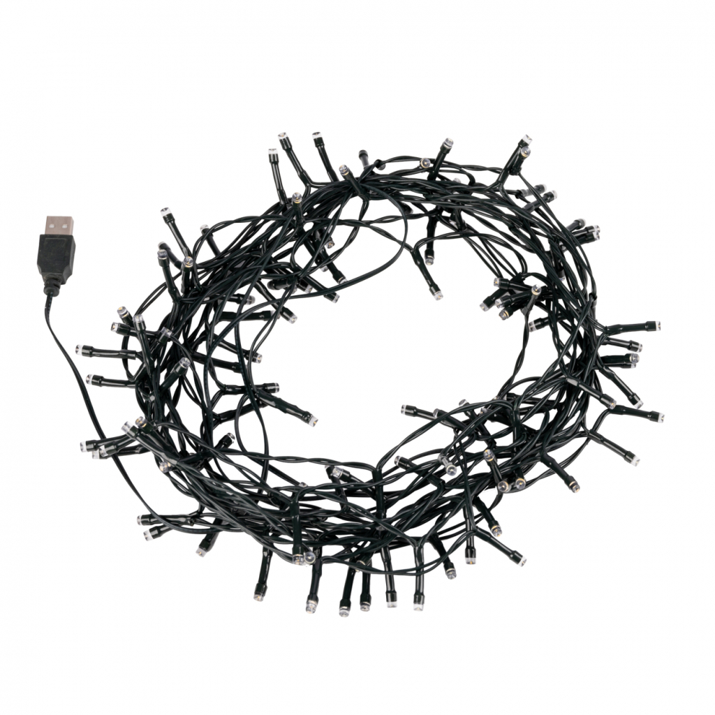 Гірлянда YES! Fun Нитка 120 LED Теплий білий 8.4 м Мерехтіння USB (975064) - зображення 2