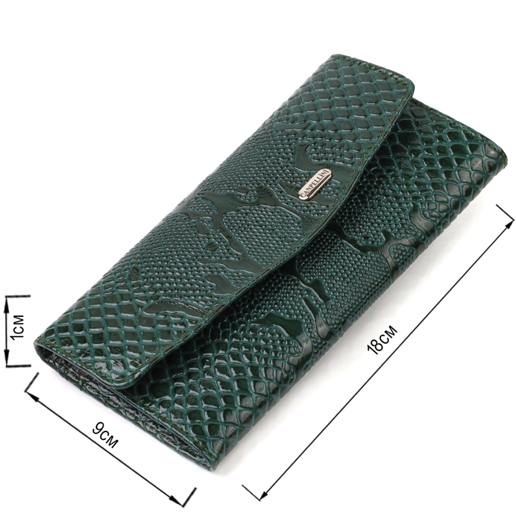 Портмоне Canpellini З натуральної шкіри Зелене (21694) - зображення 3