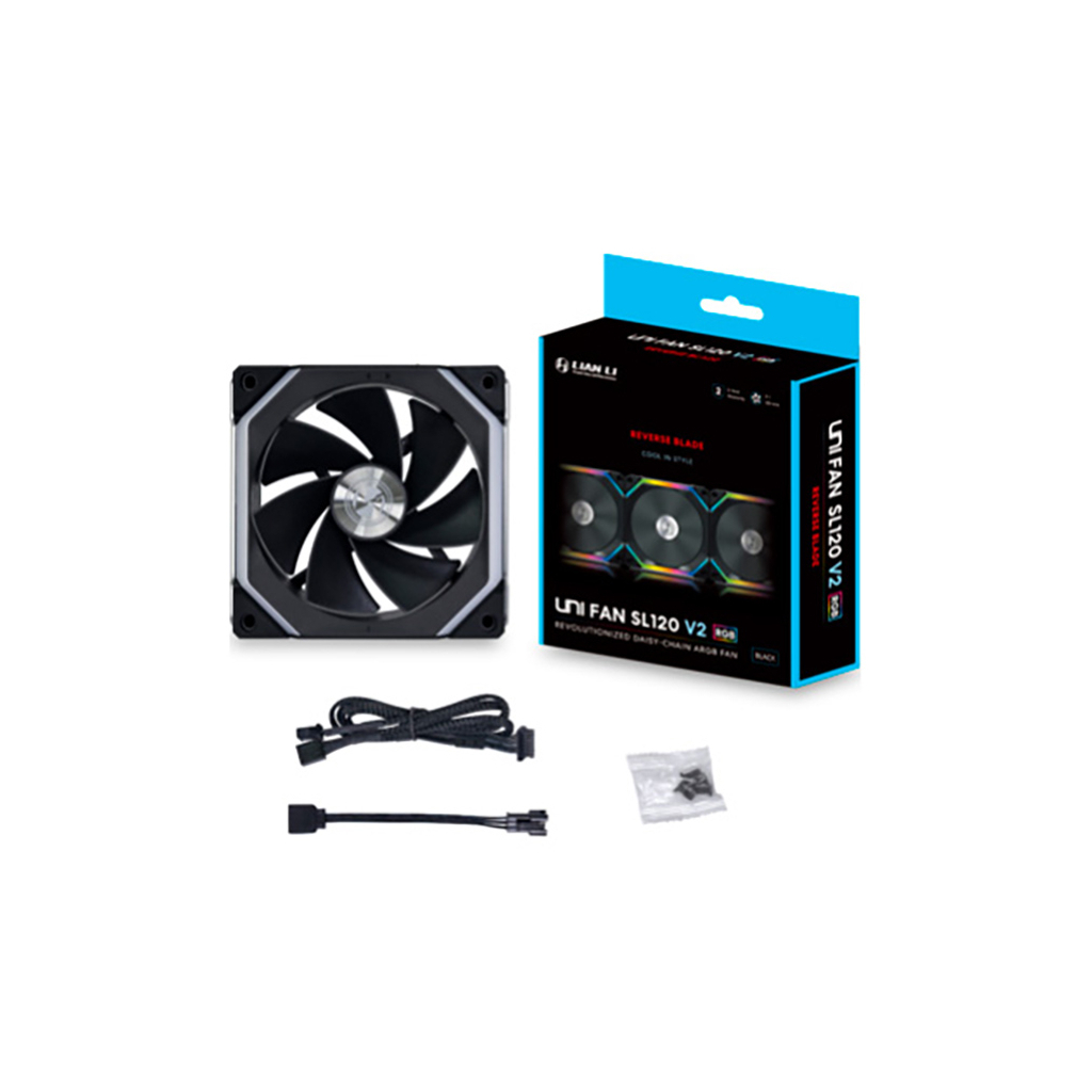 Кулер до корпусу Lian Li SL V2 Reverse, 120mm, Single, Black (G99.12RSLV21B.00) - зображення 4