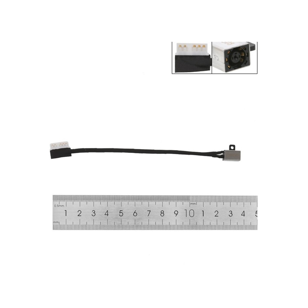 Роз'єм живлення ноутбука з кабелем Dell PJ1062 (4.5mm x 3.0mm + center pin), 6(5)-pin, 14 см (A49119) - зображення 1