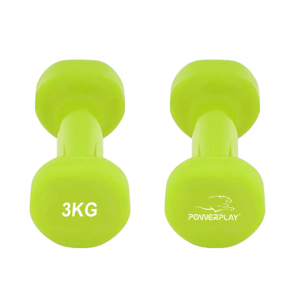Гантель PowerPlay вінілові 4125 Achilles 2 х 3 кг Зелені (PP_4125_3kg_2in) - зображення 5