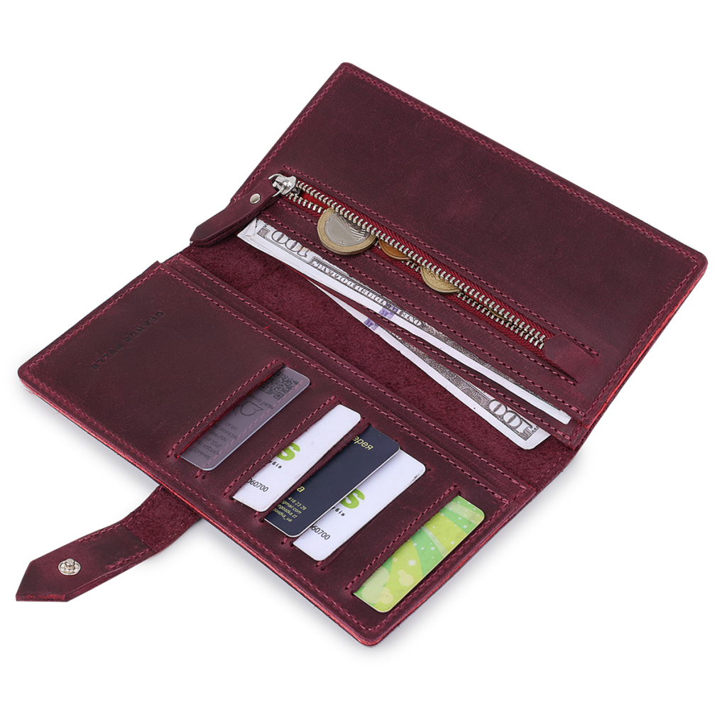 Гаманець Grande Pelle Бордовий (11561) - зображення 7