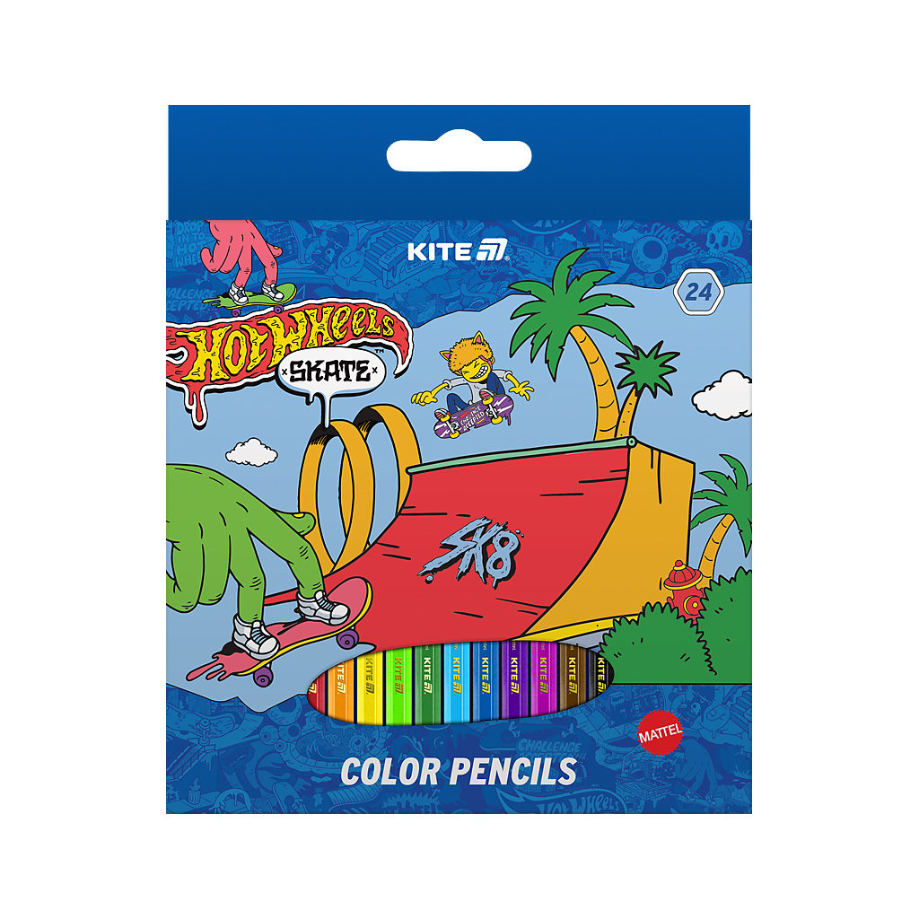Олівці кольорові Kite Hot Wheels 24 кольори (HW25-055-2) - зображення 1