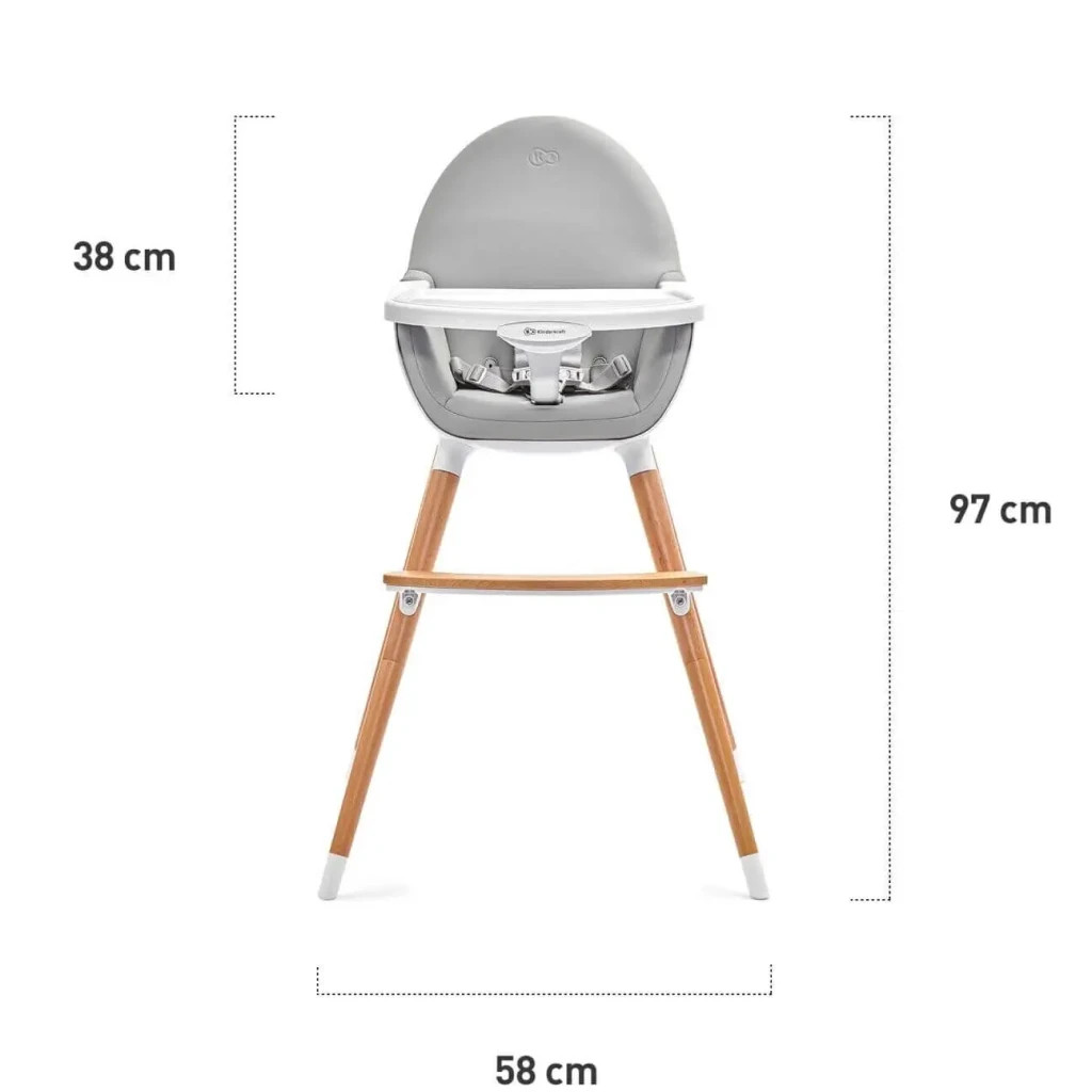 Стілець для годування Kinderkraft 2 в 1 Fini Gray (5902533902903) - зображення 10