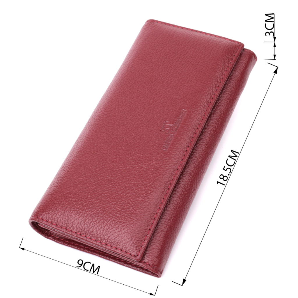 Гаманець ST Leather З натуральної шкіри Бордовий (22522) - зображення 3