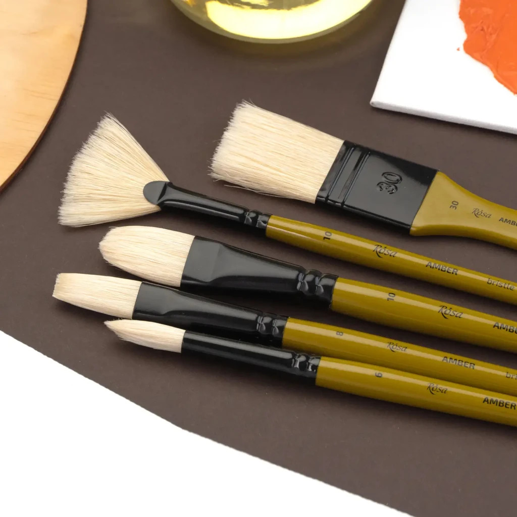 Пензлик для малювання Rosa Щетина овальна, AMBER 2306FR, №12 (4823098533399) - изображение 3