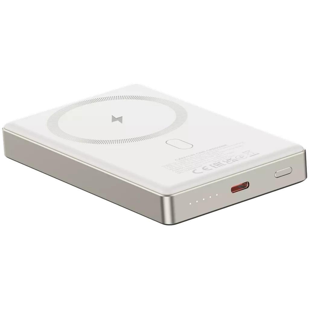 Батарея універсальна Canyon 10000mAh OnPower 510 slim Magsafe PD/20W Beige (CNS-CPB510BE) - зображення 5