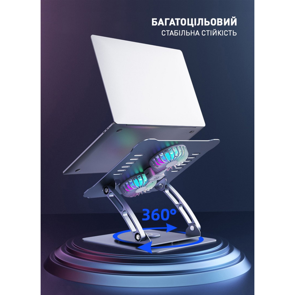 Підставка до ноутбука DYXON FIX COOLING 3 Silver (DXNLSFC3S) - зображення 3