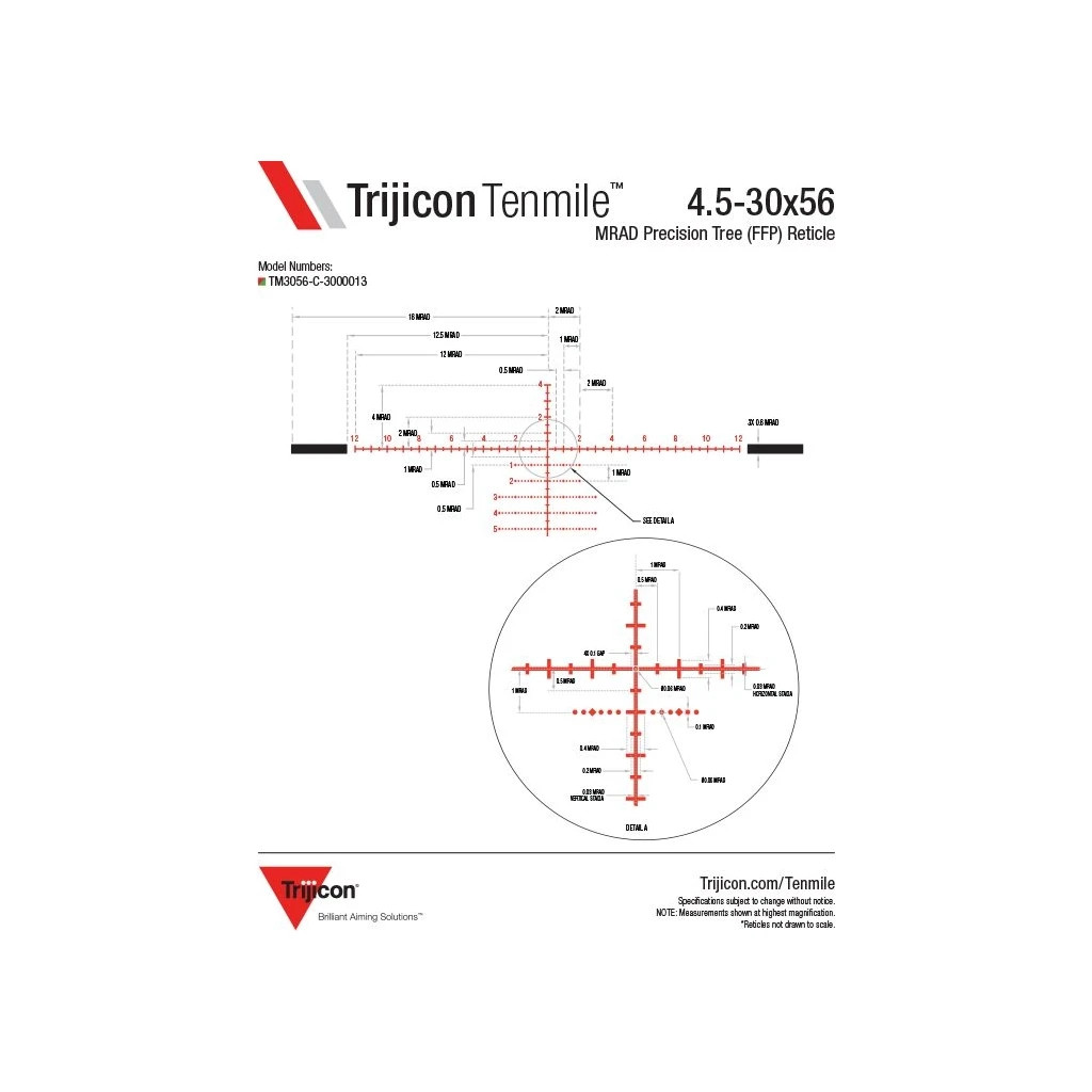 Оптичний приціл Trijicon Tenmile 4.5-30x56 Red/Green MRAD Precision Tree FFP (TM3056-C-3000013) - зображення 5