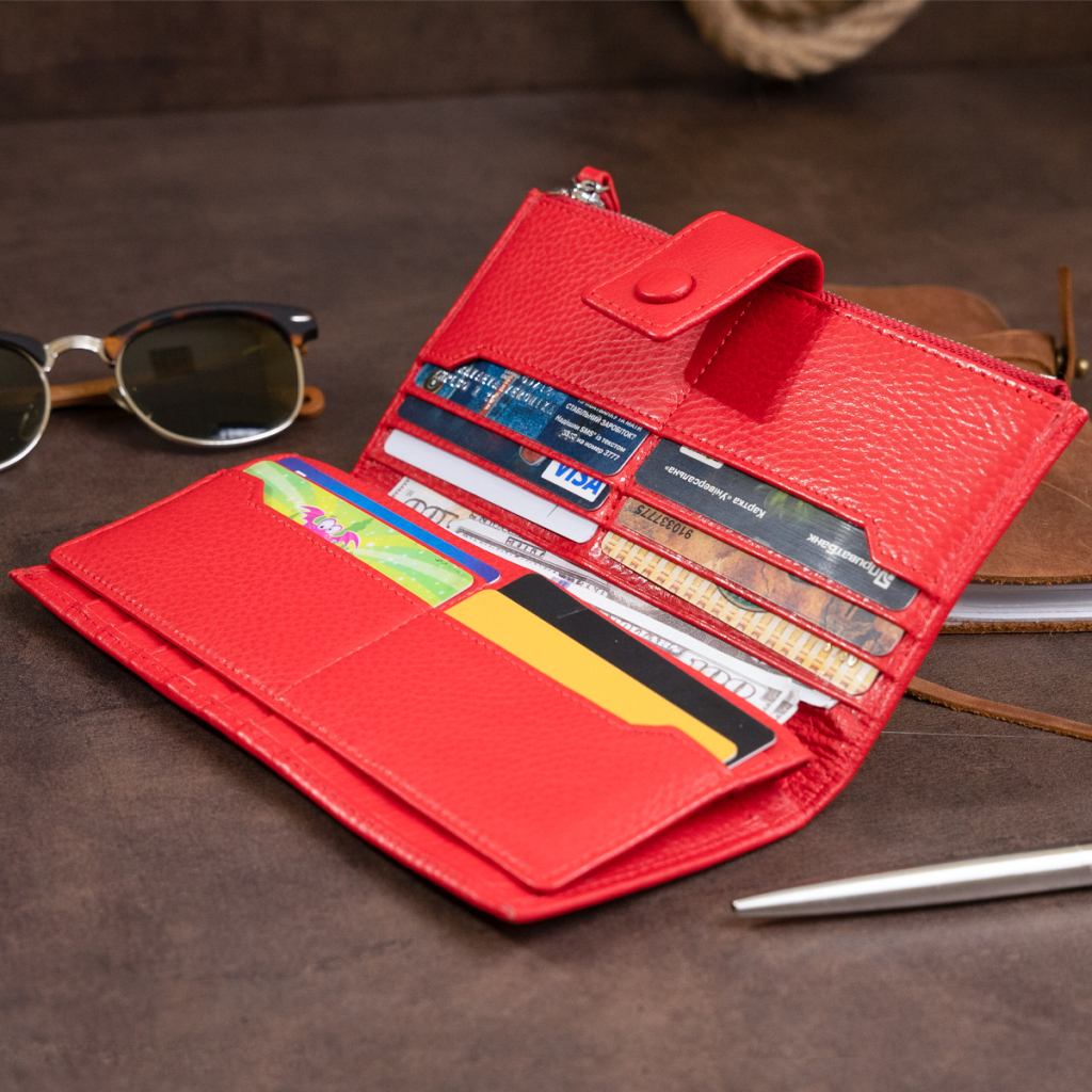 Гаманець ST Leather Шкіряний Червоний (19281) - зображення 9