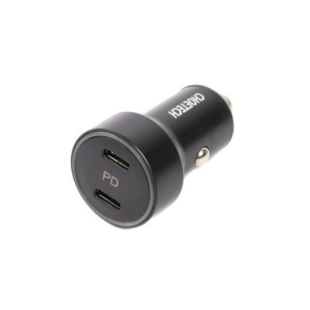Зарядний пристрій Choetech car 2хUSB-C 40W PD black (С0054-BK) - зображення 2