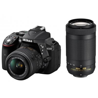 Цифровий фотоапарат Nikon D5300 AF-P 18-55 VR + AF-P 70-300VR Kit (VBA370K015) - зображення 1