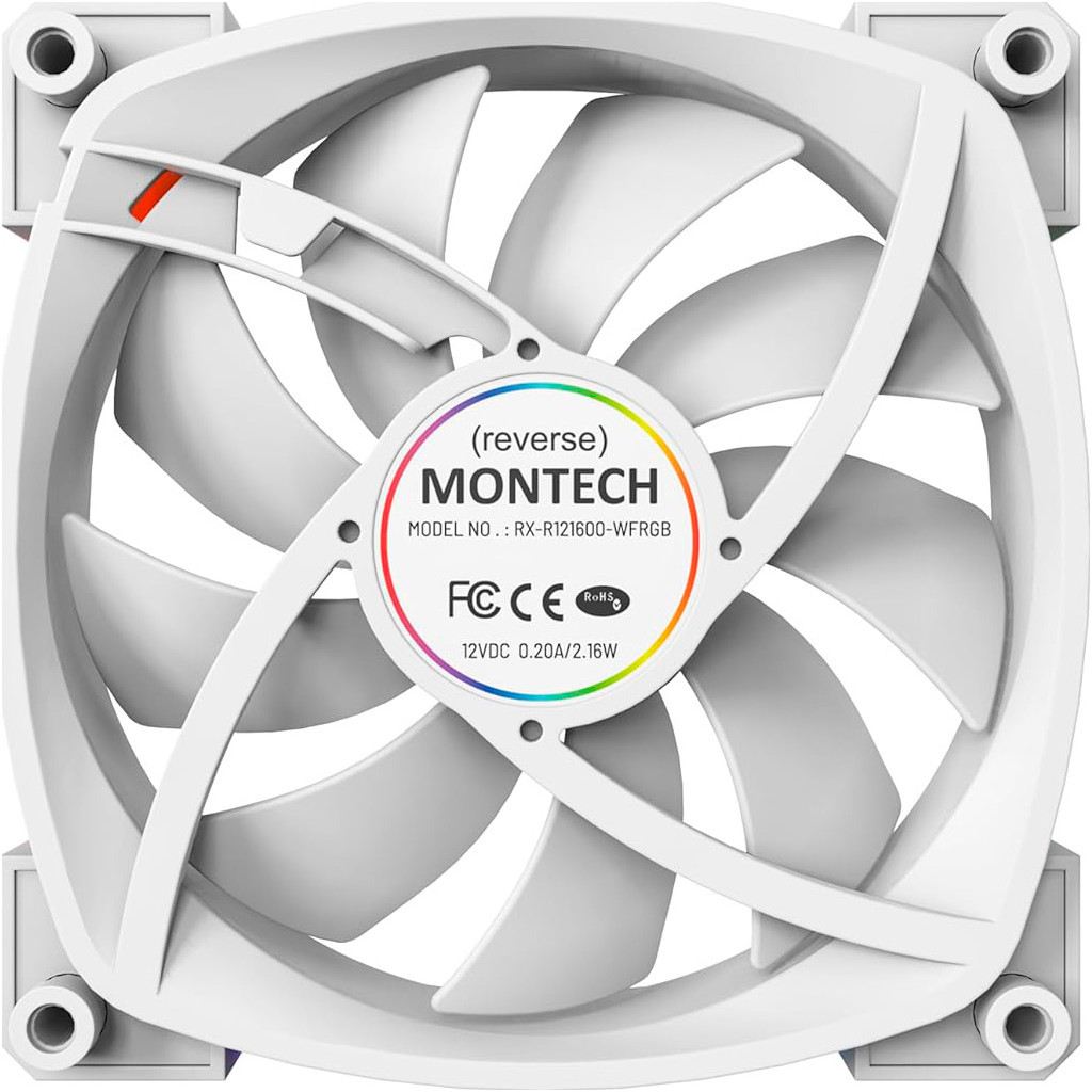 Кулер до корпусу MONTECH RX120 PWM WHITE - зображення 4