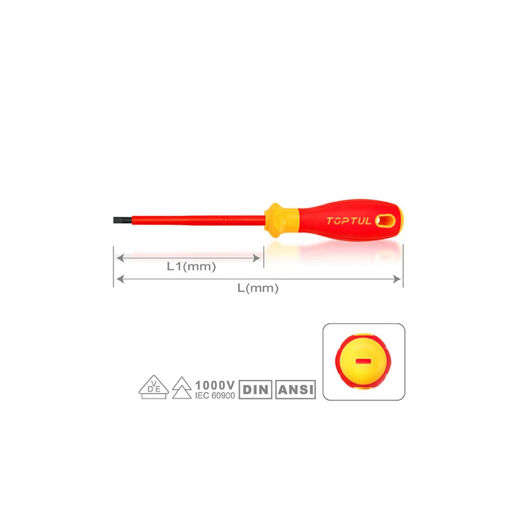 Викрутка Toptul діелектрична пряма шліцева 4x100мм (1000V) VDE Pro-Plus Series (FAEF0410V4) - зображення 2