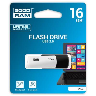 USB флеш накопичувач Goodram 16GB UCO2 (Colour Mix) Black/White USB 2.0 (UCO2-0160KWR11) - зображення 2