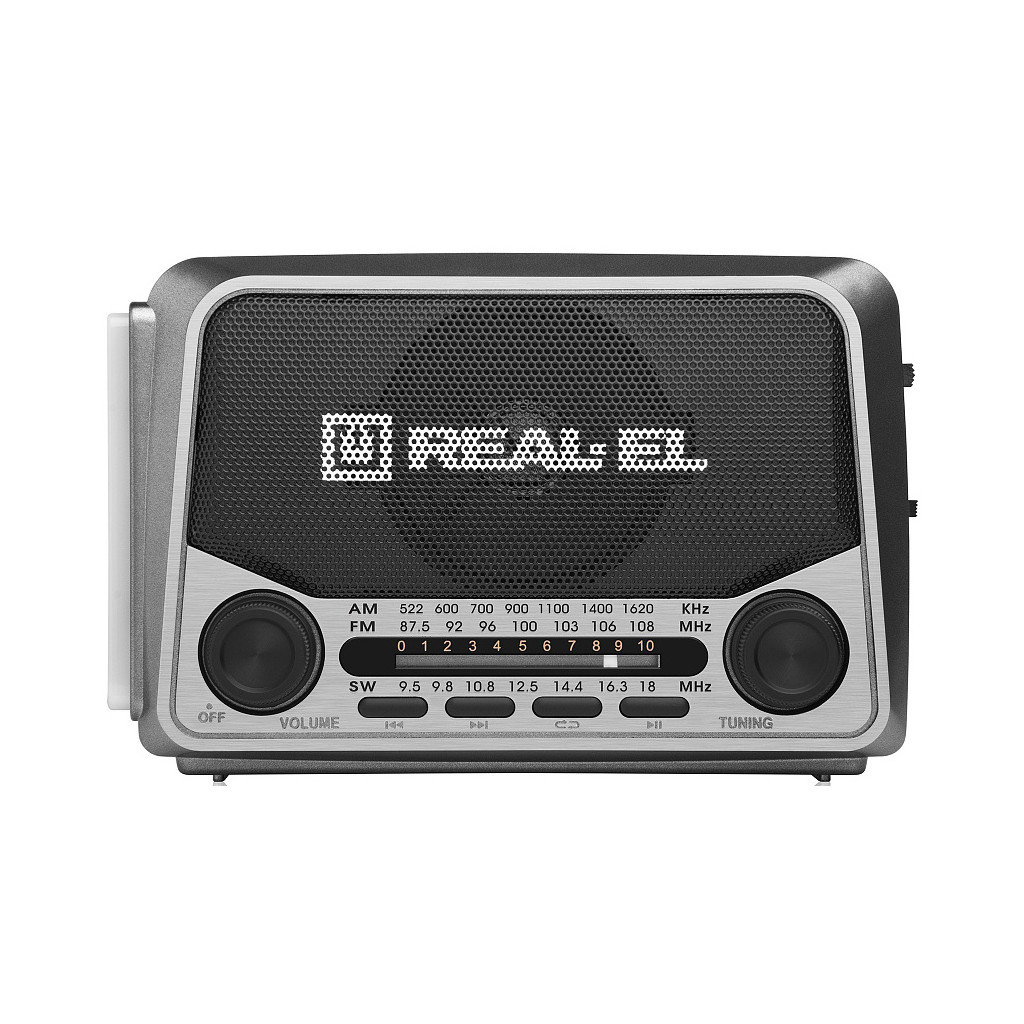 Портативний радіоприймач REAL-EL X-525 Grey - зображення 2