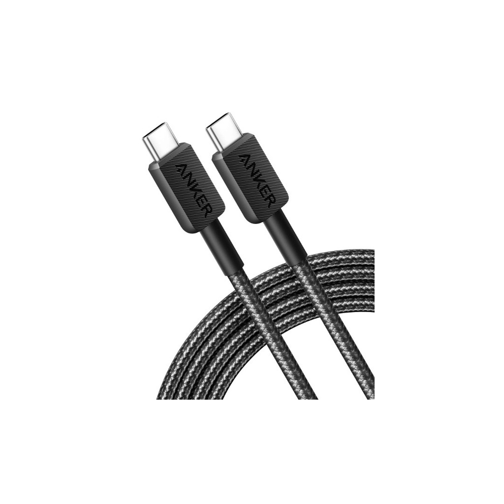 Дата кабель USB-C to USB-C 1.8m nylon 322 black Anker (A81F6G11) - зображення 2