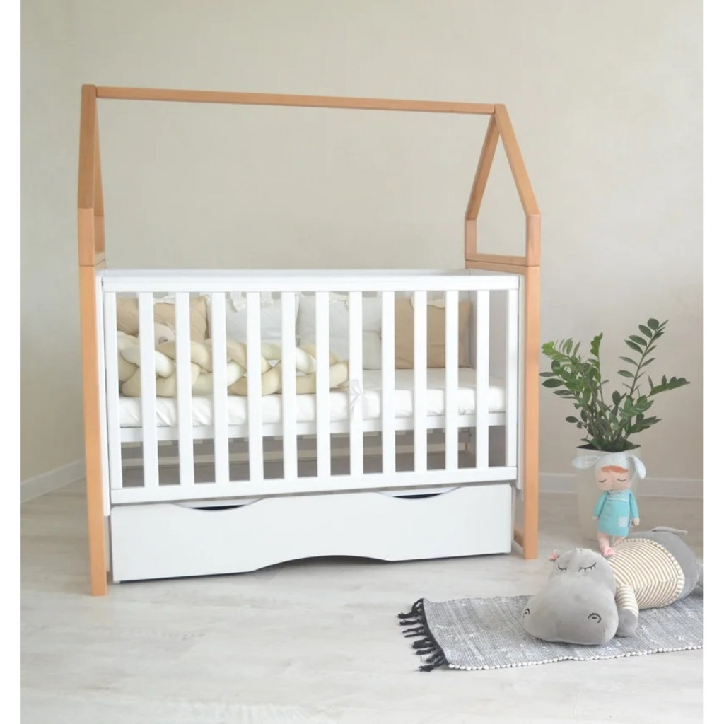 Ліжечко Angelo Будинок (біло-букове) 120х60 (12003) - зображення 3