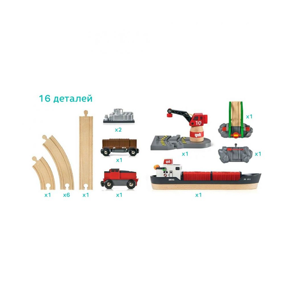 Залізниця Brio Cargo Harbour Set, 16 елементів (33061) - зображення 2