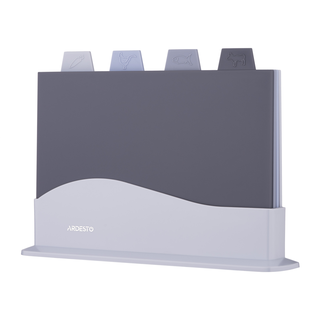 Дошка для нарізання Ardesto Fresh набір 4 шт на підставці (AR1404GB) - зображення 1