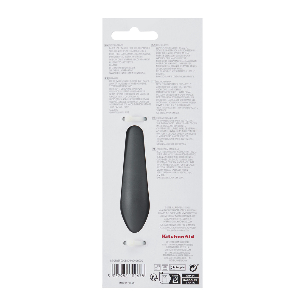 Ложка кухарська KitchenAid Coreline для сервіровки з прорізами, 33,8 см, сіра (KAS004OHCGG) - зображення 4