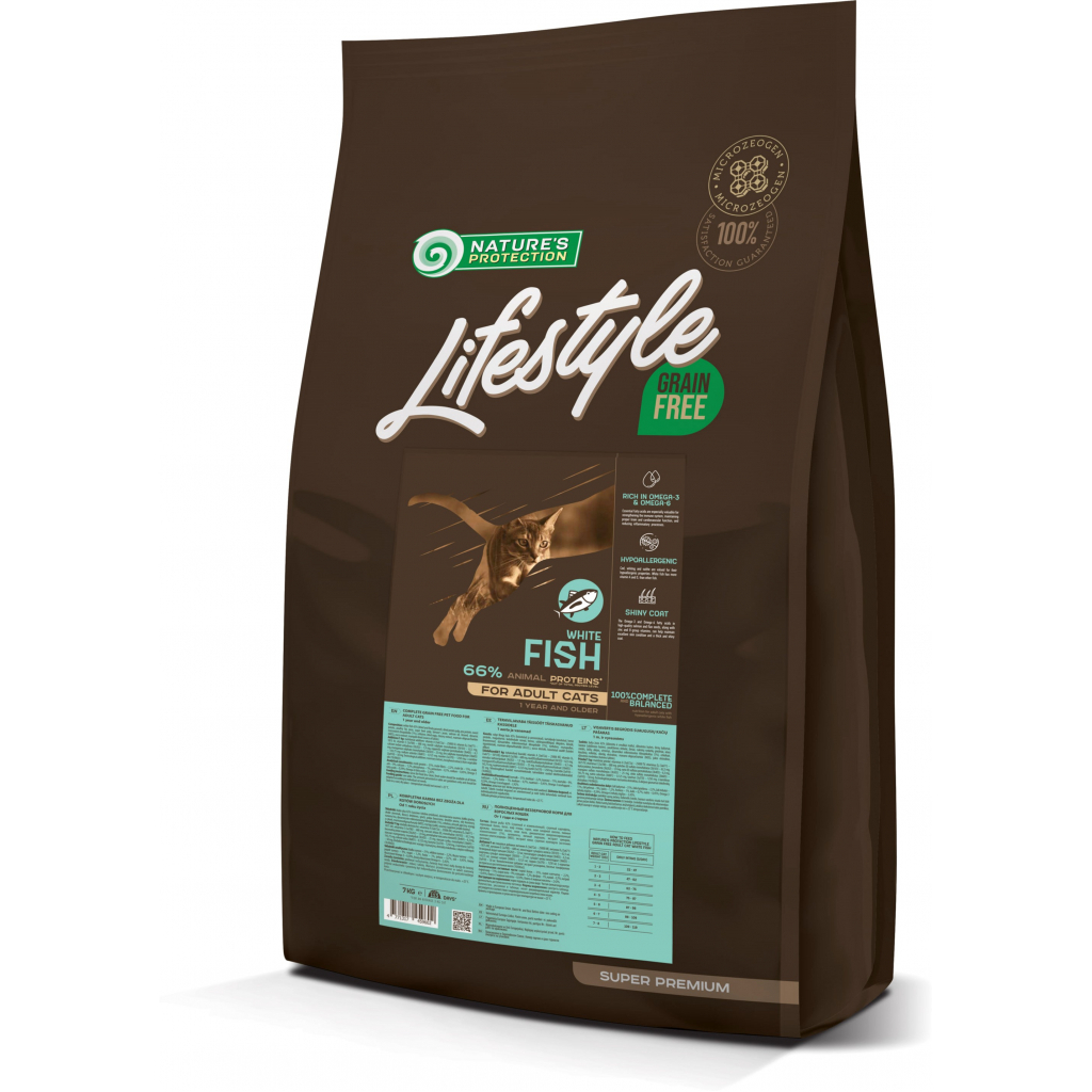 Сухий корм для кішок Nature's Protection Lifestyle Grain Free White Fish Adult Cat 7 кг (NPLS45960) - зображення 1
