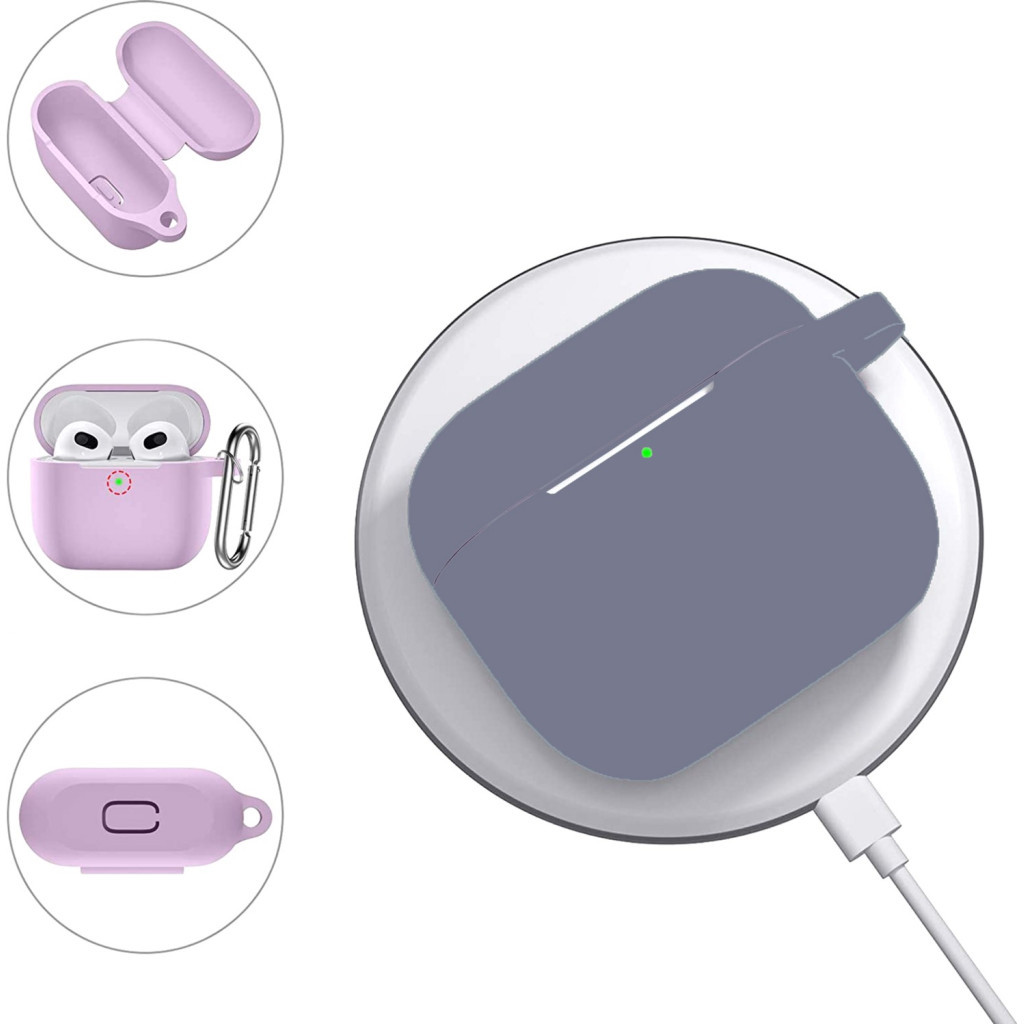 Чохол для навушників BeCover Silicon для Apple AirPods (3nd Gen) Light Purple (707183) - зображення 4