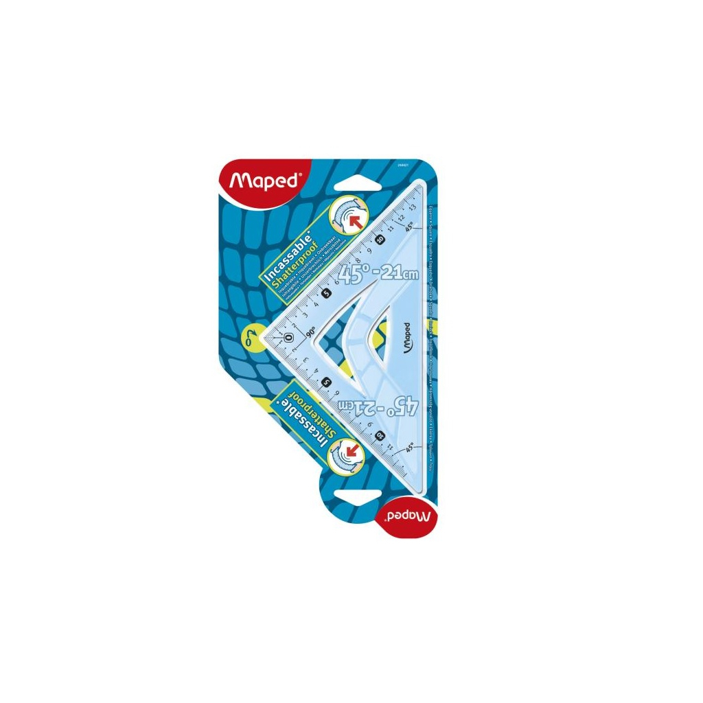 Лінійка Maped Косинець UNBREAKABLE 45гр/210мм (гіпотенуза) пластик (MP.244421) - изображение 1