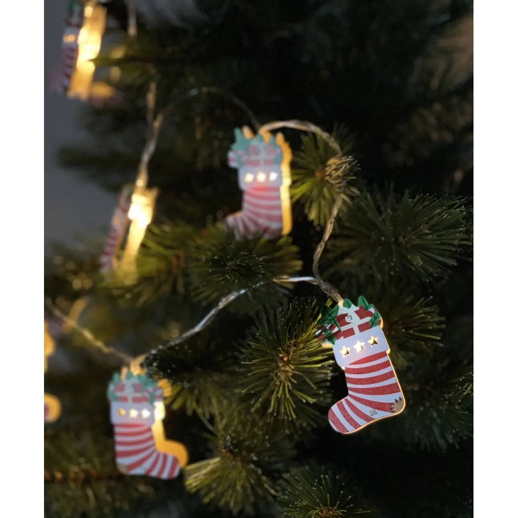 Гірлянда Chomik Шкарпетка новорічна 1.65 м 10 LED Теплий білий (5900779854093) - зображення 4