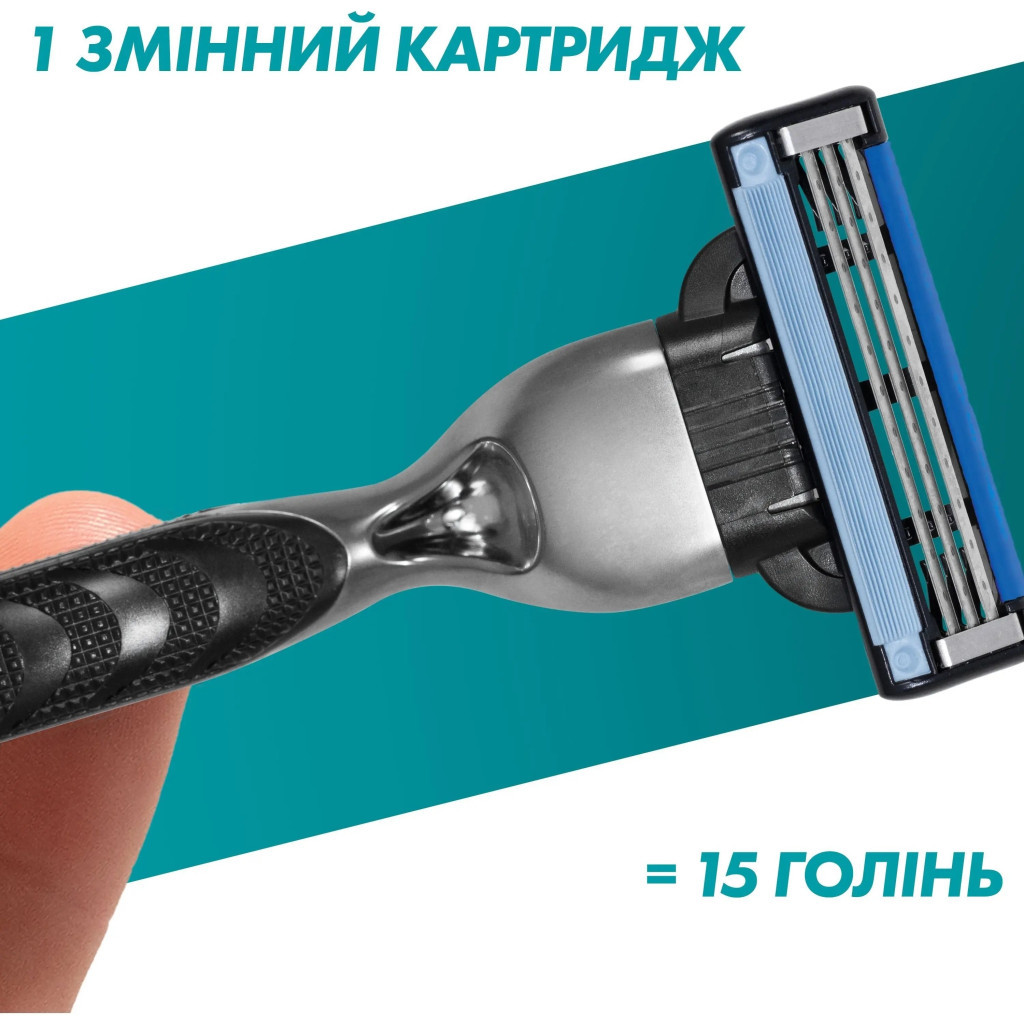 Набір косметики Gillette Бритва Mach3 з 1 змінним картриджем + Гель для гоління Series Заспокійливий 75 мл (8700216077132) - зображення 4