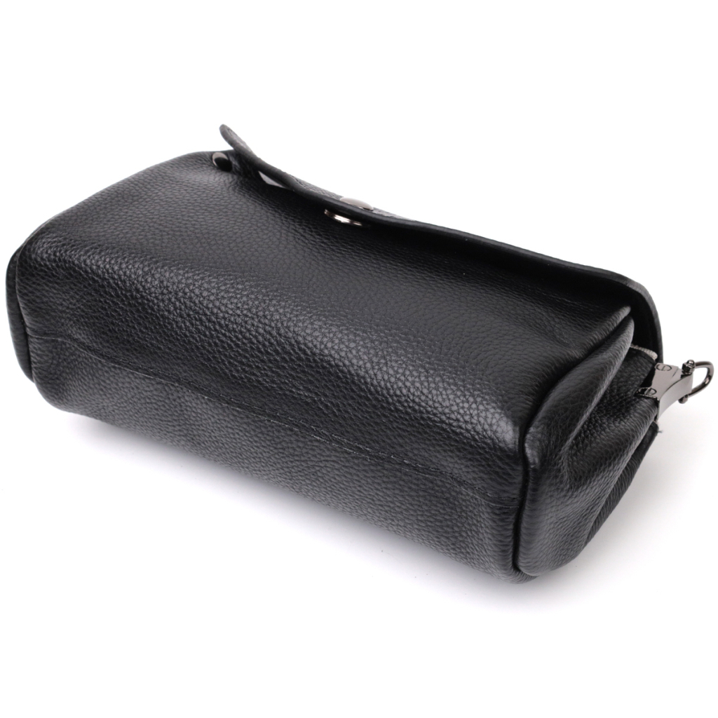 Сумка Vintage Жіноча шкіряна із трикутним клапаном Чорна (22254) - зображення 5